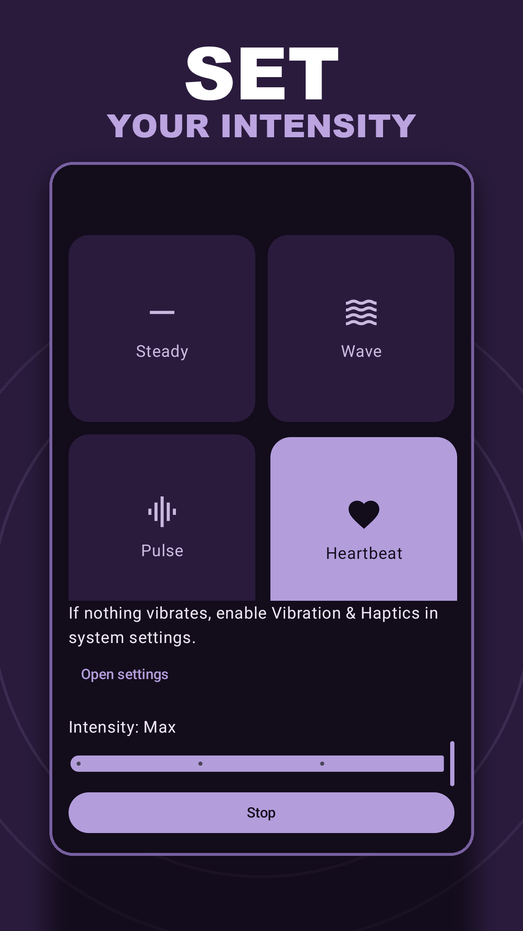 Vibrator Premium — set your intensity with the slider at Max